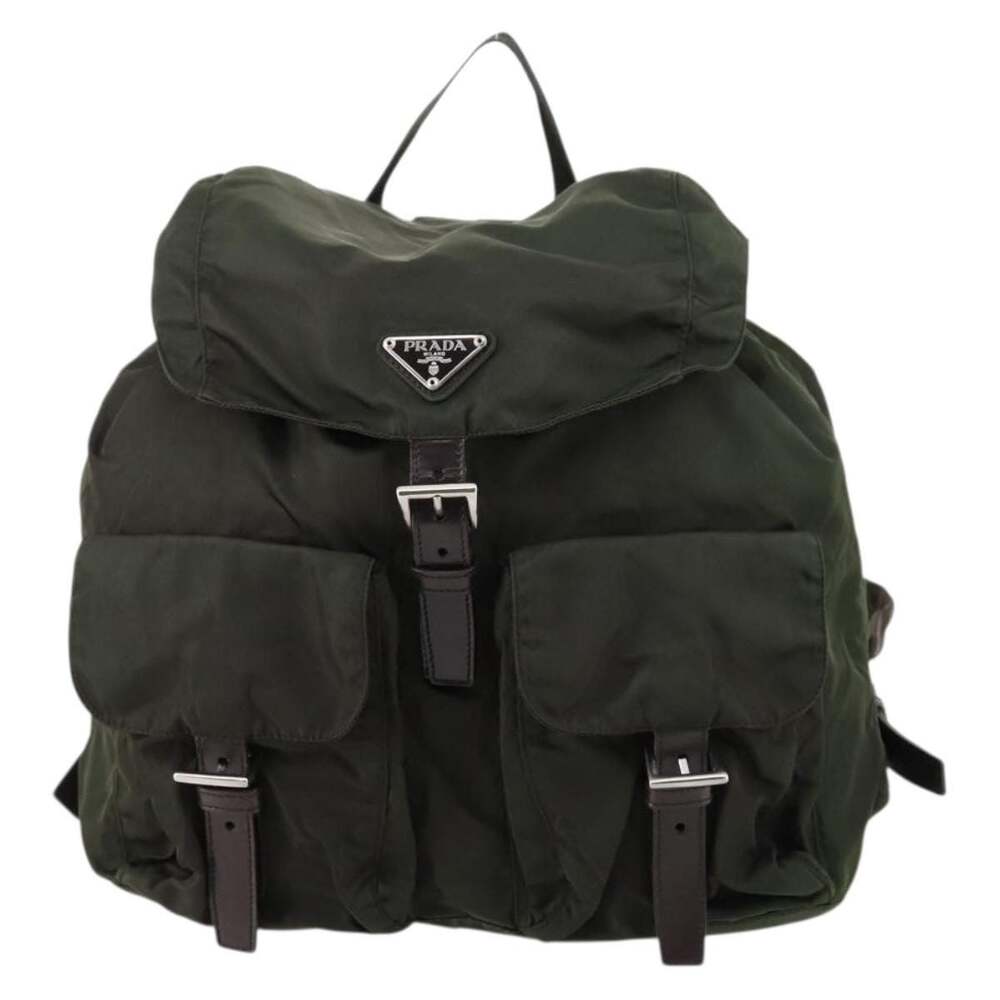 Prada Nylon Backpack Khaki Green